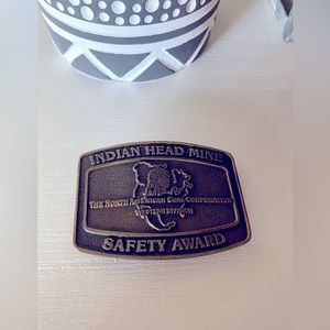 Indian Head Mine Safety Award Belt Buckle North American Coal Corporation unique